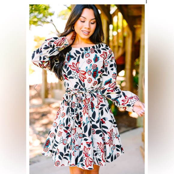 Jacqui E Dresses Its All You Natural Brown Floral Dress Nwt Poshmark